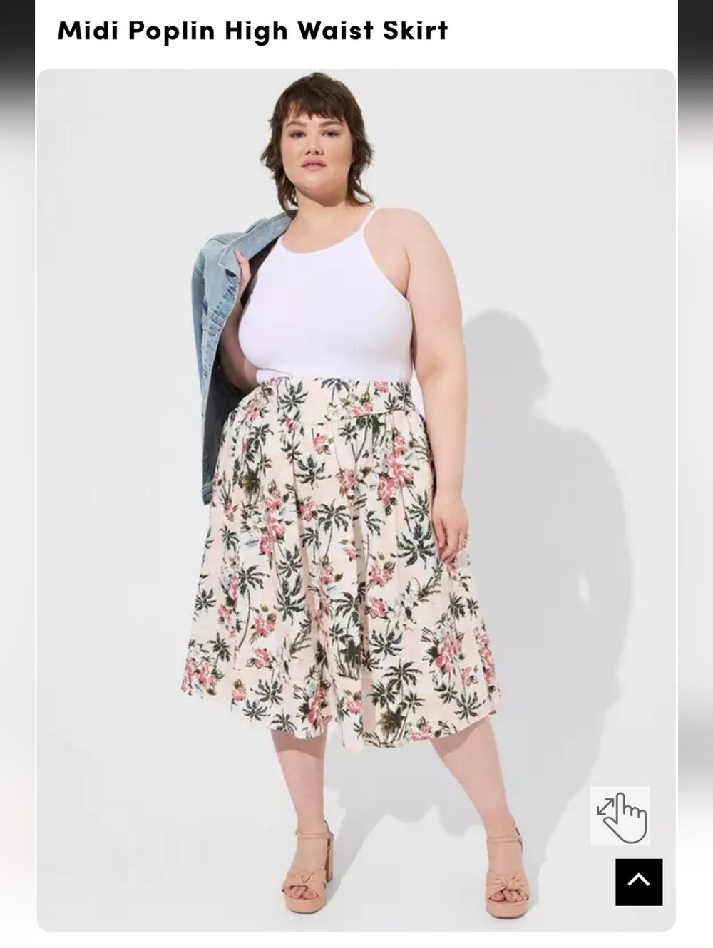 Torrid Midi Poplin High Waist Skirt